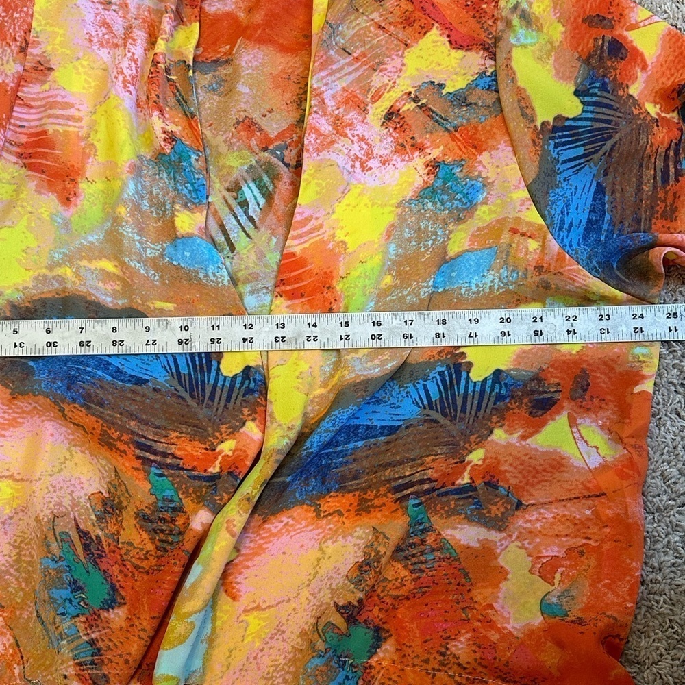 Gianni Bini Vibrant Multicolor Avant Garde Kimono Cover Up with Fringe Sz XL - Picture 11 of 12
